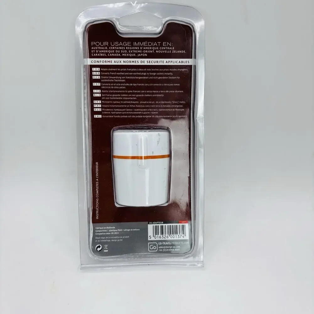 Go Travel Compact European EU-US Plug Adapter, Europe Type C/E/F Plug Converter